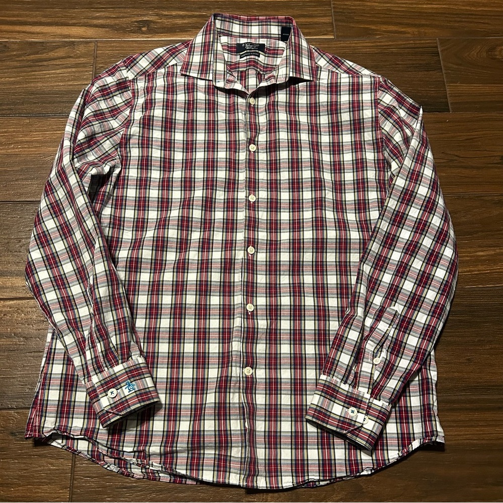 Original‎ Penguin 16 34/35 Heritage Slim Men’s Button Down Long Sleeve Blue Red